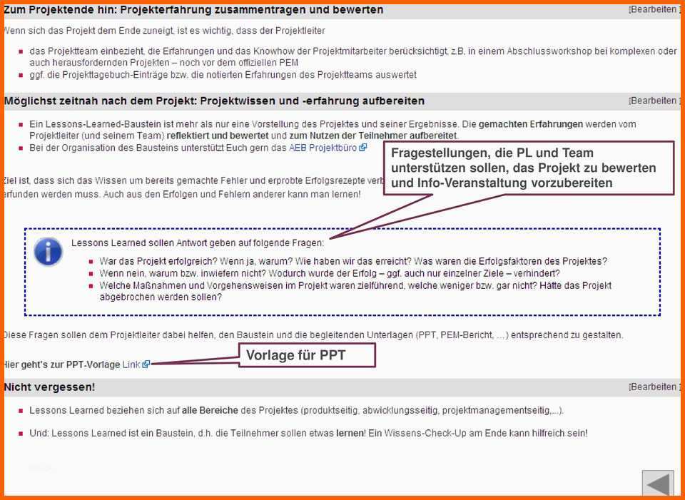 Selten Gelernt ist Gelernt Der Lessons Learned Ansatz Bei Aeb
