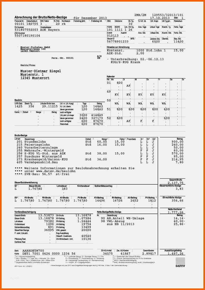 Selten Lohnabrechnung Mit Excel