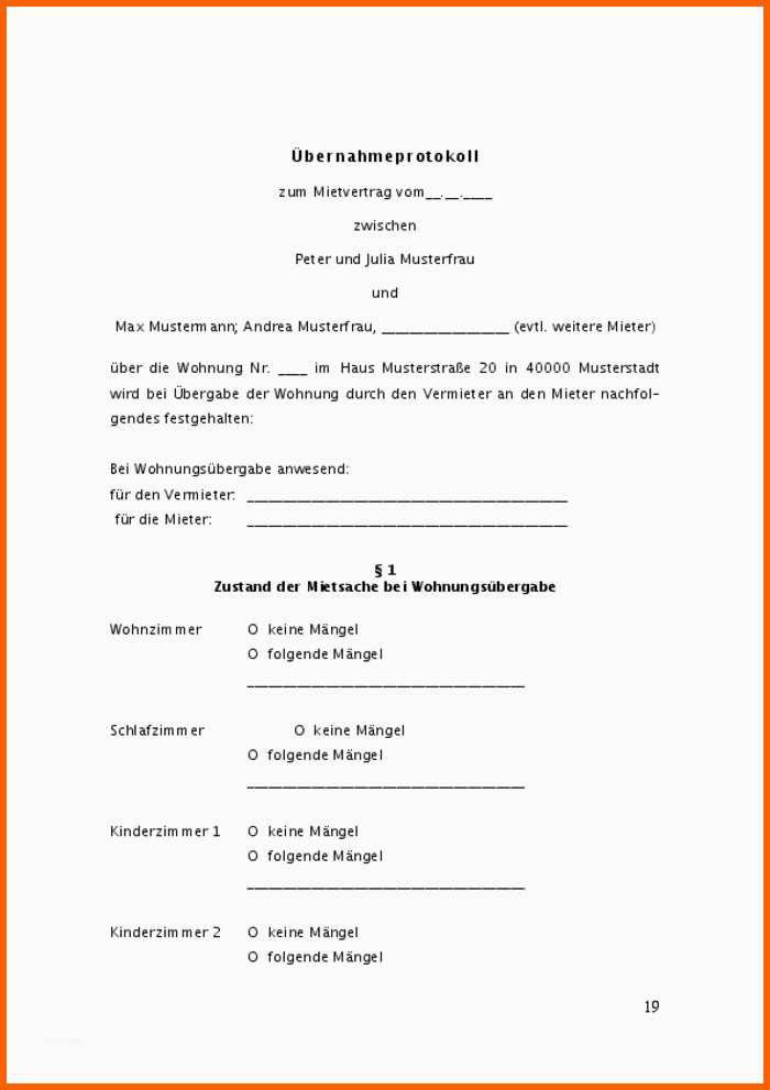 Selten Mietvertrag Kostenlos Download Vermieter Unique