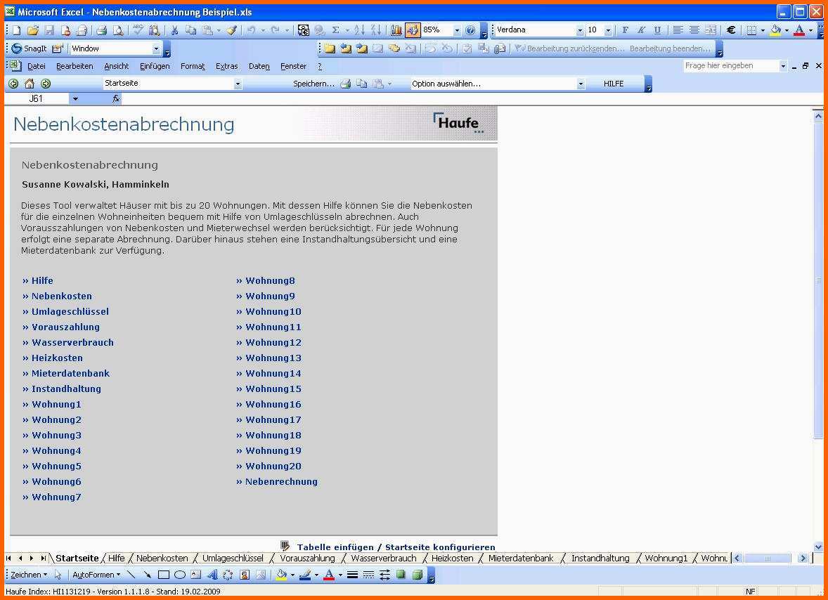 Selten Nebenkostenabrechnung Excel Vorlage Download Gut