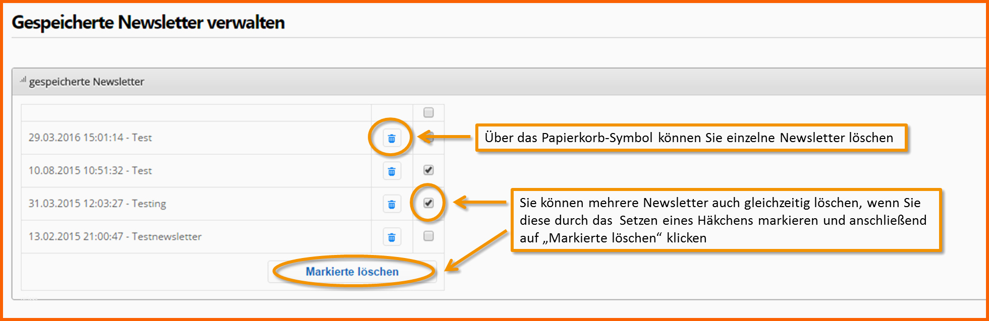 Selten Newsletter Löschen Kundenmeister Handbuchkundenmeister
