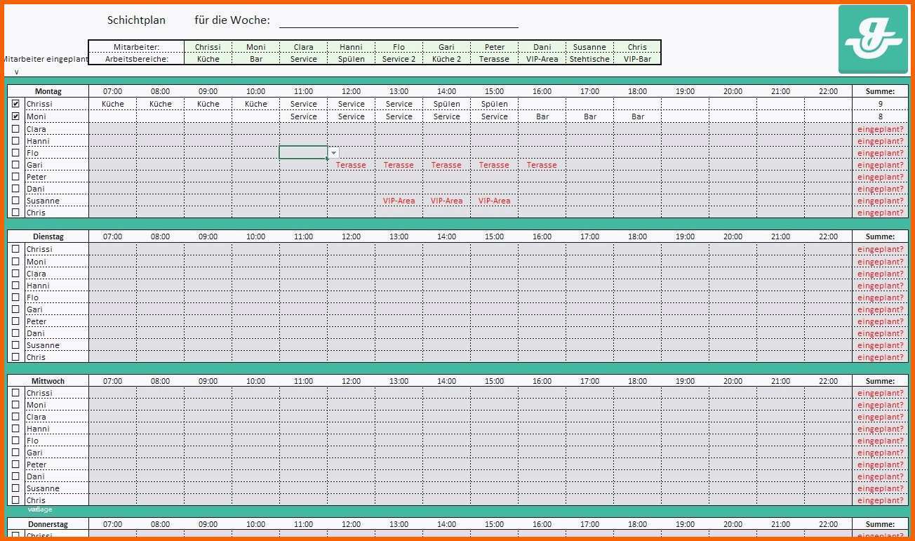 Selten Schön Dienstplan Vorlage Excel