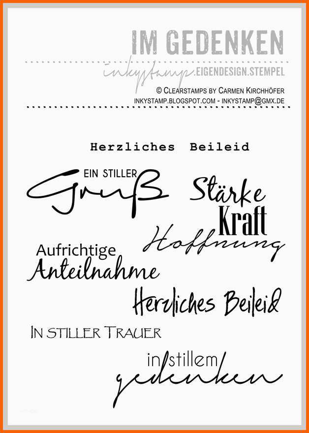 Selten Stempel & Stempelkissen Im Gedenken Stempel Set Ein
