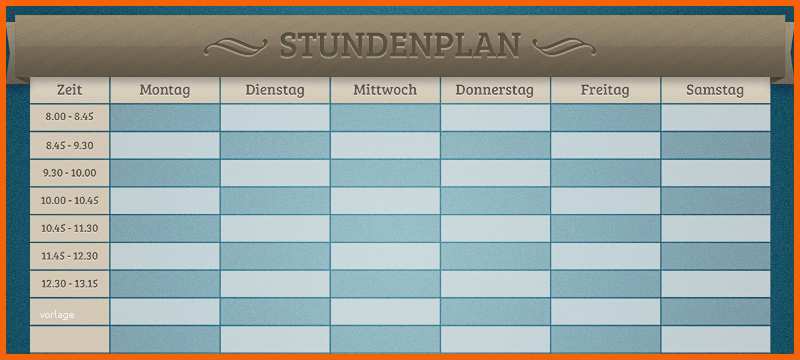 Selten Stundenplan Vorlage Für Adobe Shop
