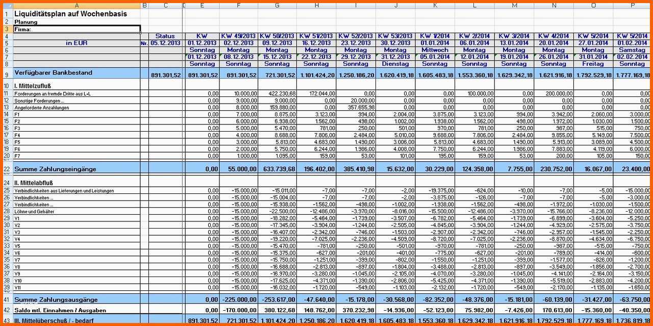 Selten Taggenaue Liquiditätsplanung Mit Währungskursen Excel