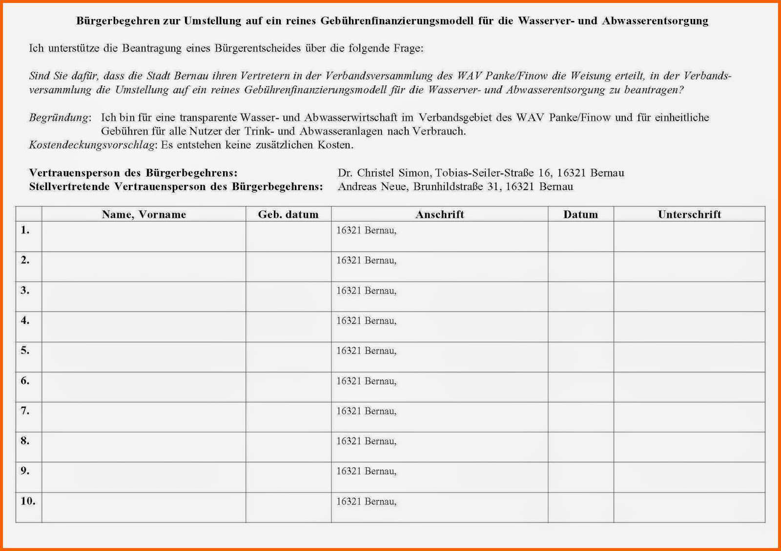 Selten Unterschriften Sammeln Vorlage – Download Vorlagen