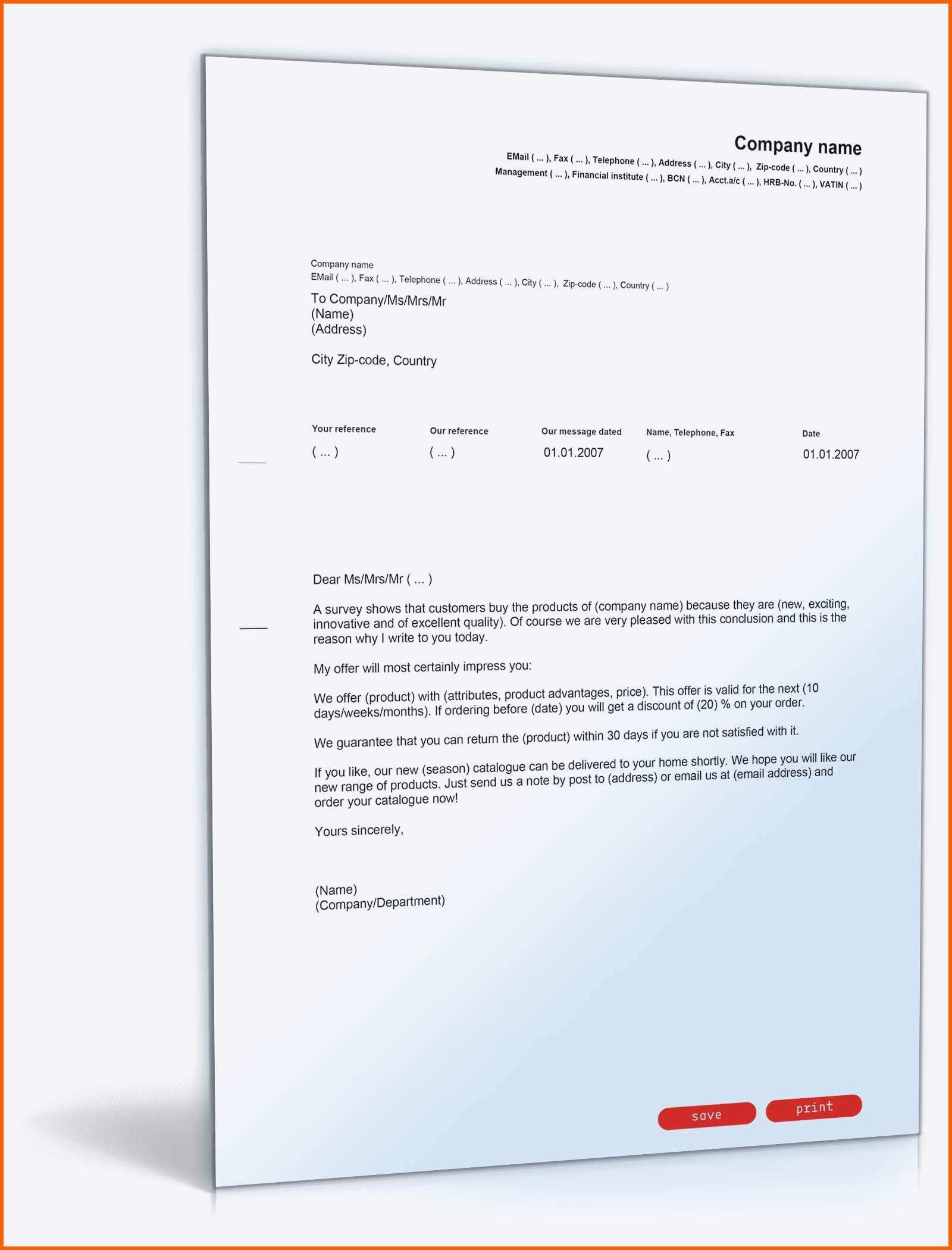 Selten Werbebrief Vorlage Word