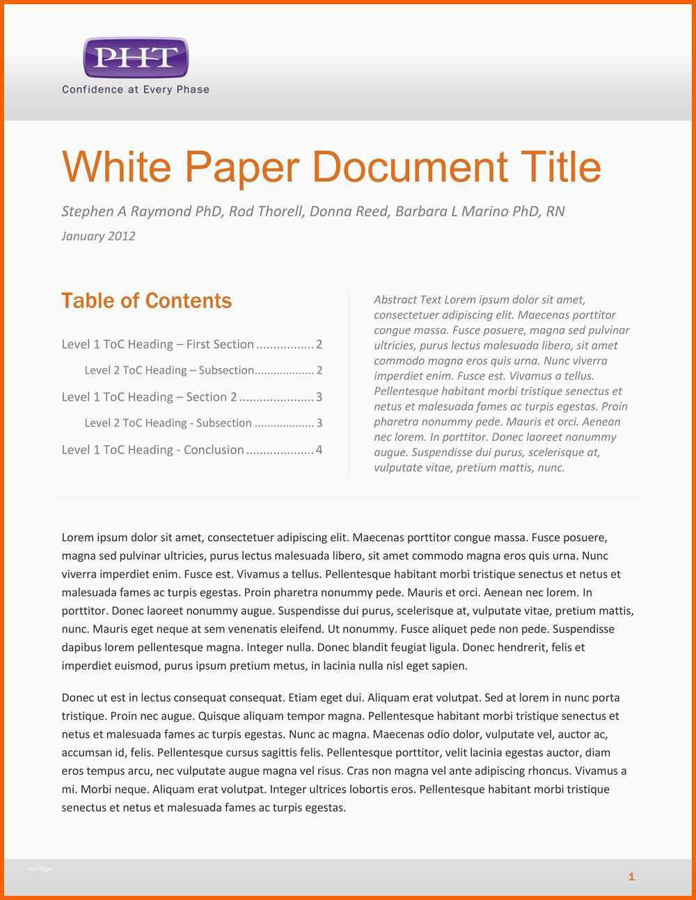 Selten White Paper Template