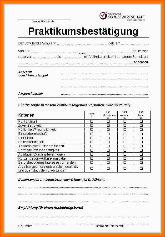 Sensationell 13 Praktikumsbescheinigung Vorlage Kostenlos