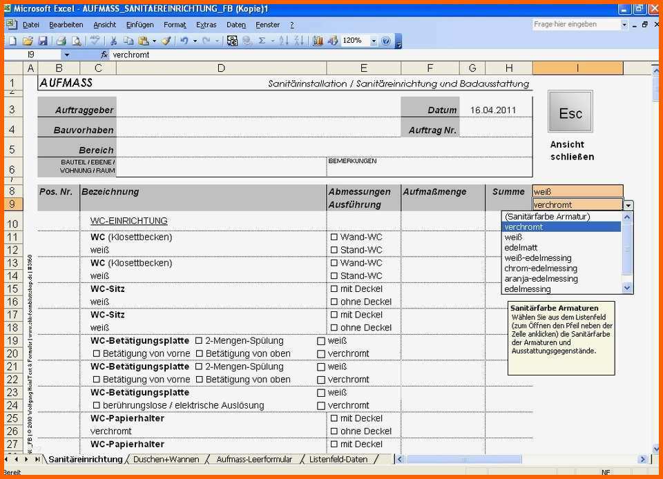 Sensationell 16 Aufmaß Vorlage Pdf