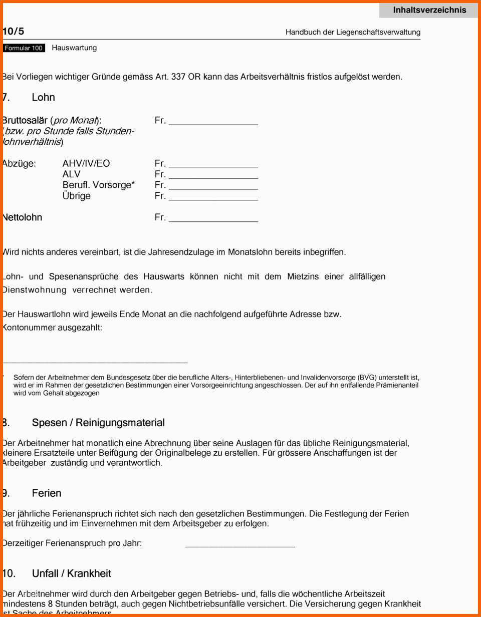 Sensationell 17 Einfacher Arbeitsvertrag Vorlage