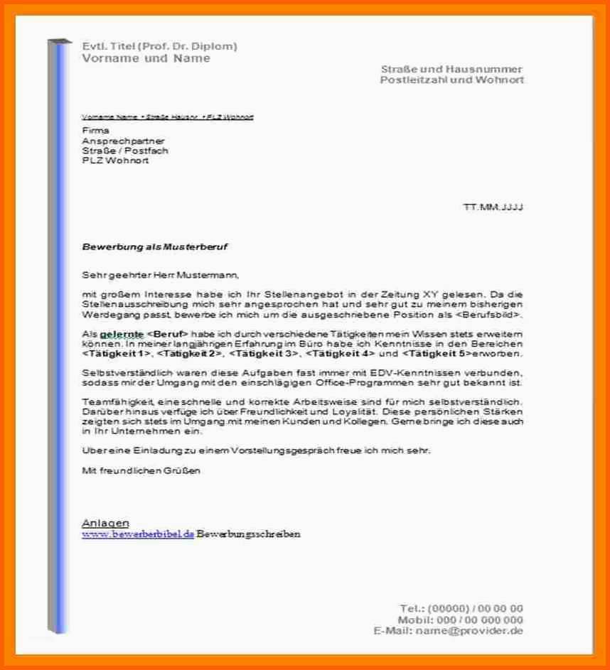 Sensationell 18 Briefkopf Bewerbungsschreiben