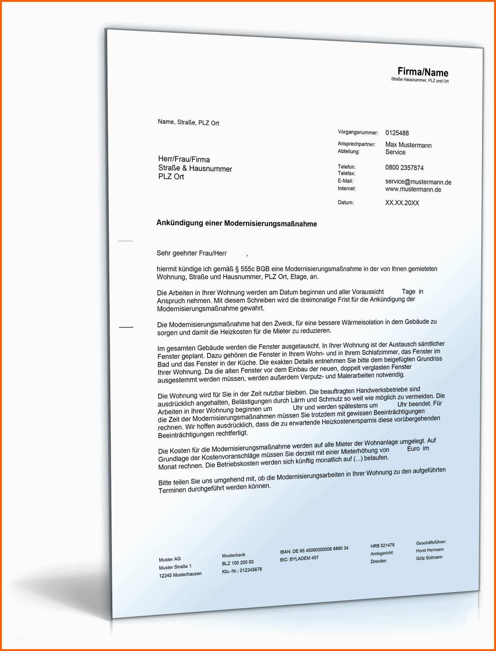 Sensationell Ankündigung Modernisierungsmaßnahmen Vorlage Zum Download