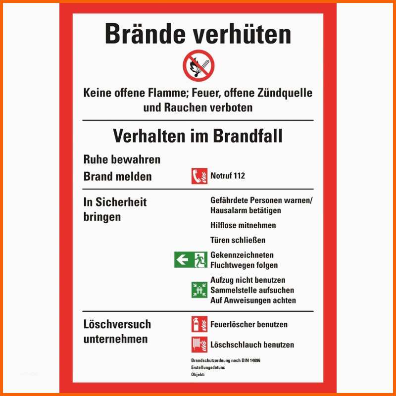 Sensationell Brandschutzschild Brände Verhüten Din
