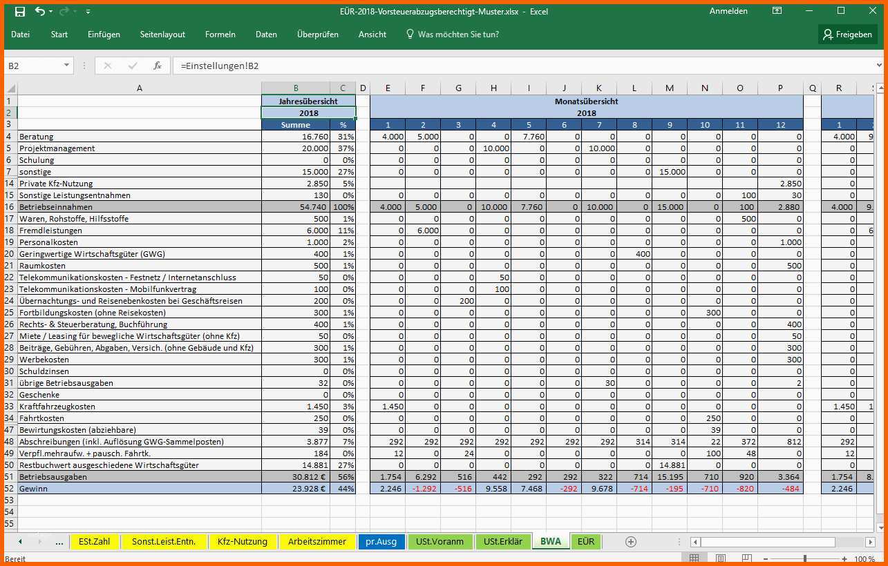 Sensationell Buchhaltung Excel Vorlage Buchhaltung Resepseharihari