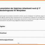 Sensationell Dokumentation Minijob Vorlage Erstaunlich Download