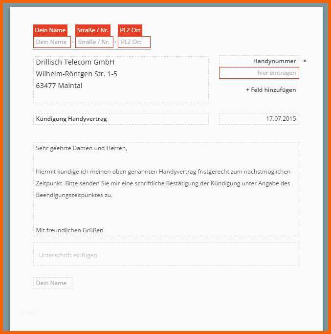 Sensationell Drillisch Tele Kündigen Vorlage Download Chip