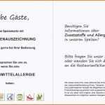 Sensationell Einzigartiges Allergenkennzeichnung Gastronomie Vorlage