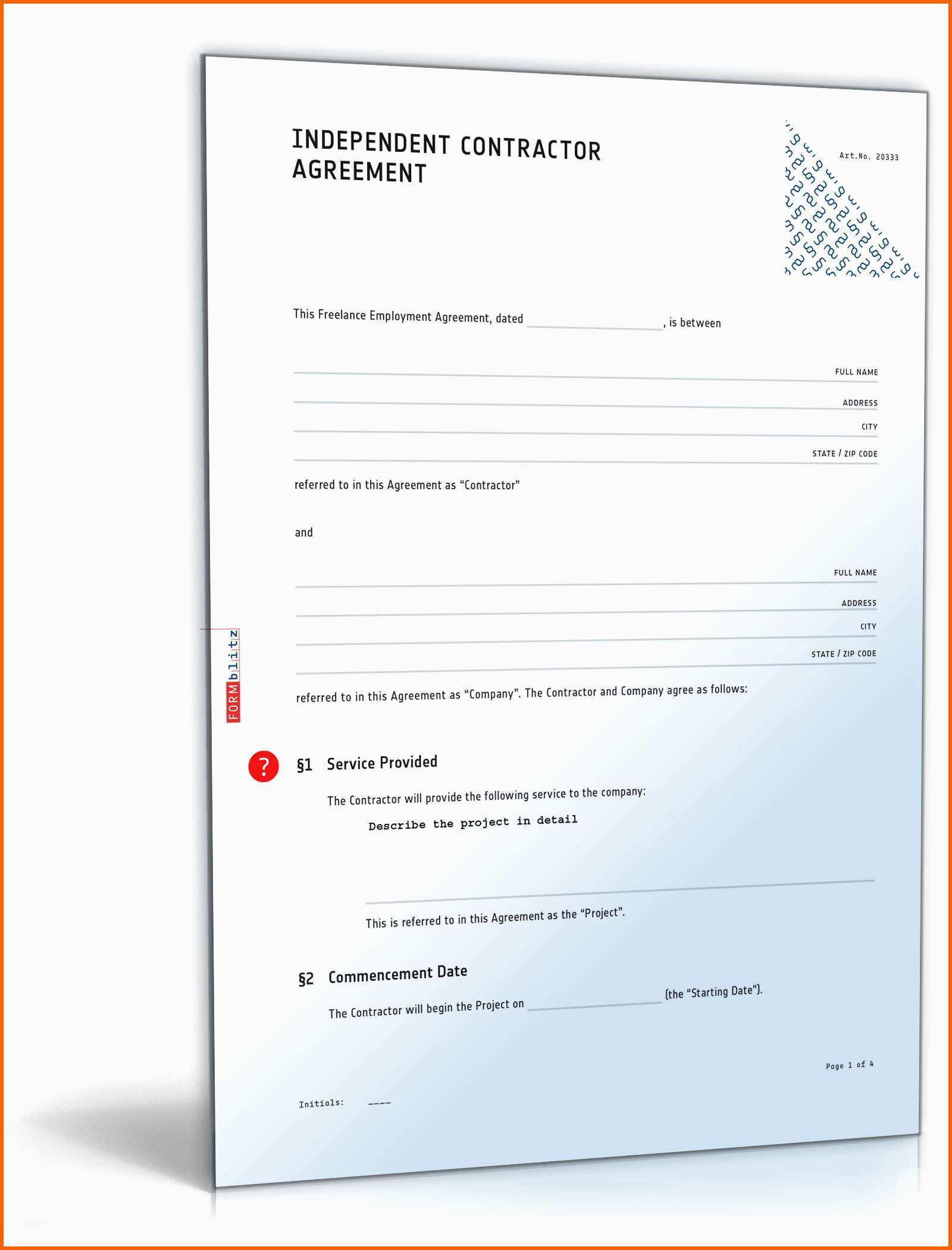 Sensationell Freier Mitarbeitervertrag Auf Englisch Muster Vorlage