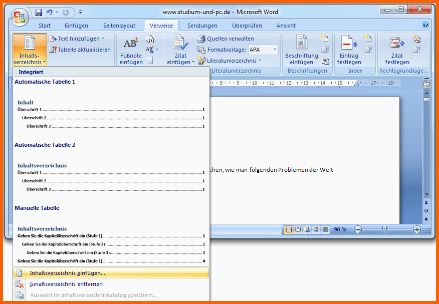Sensationell Inhaltsverzeichnis Word 2016 – Kebut