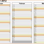 Sensationell Kalender 2012 Zum Ausdrucken Excel Vorlagen In 11