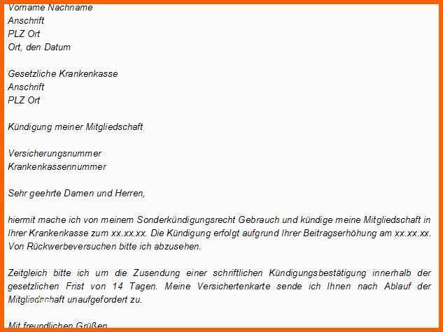 Sensationell Kündigung Versicherung Vorlage Download Chip