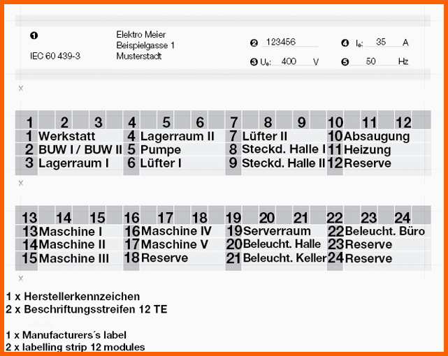 Sensationell Kv Kleinverteiler Beschriftungsstreifen Hensel