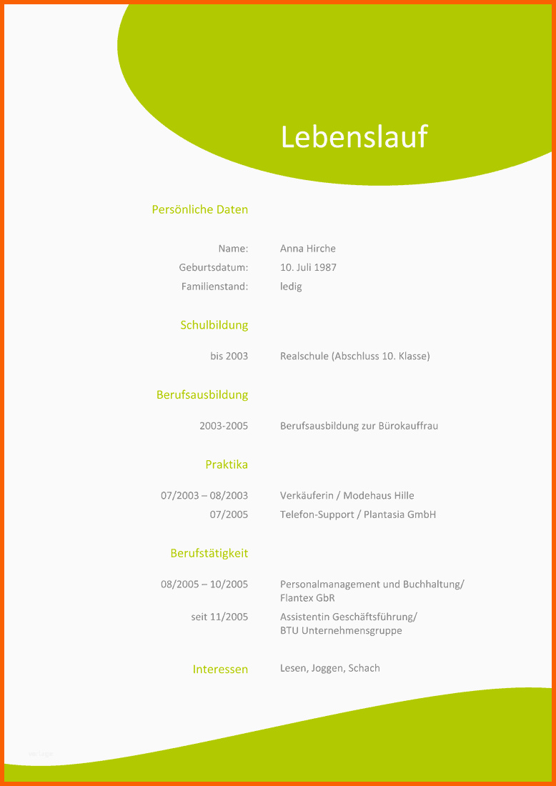 Sensationell Lebenslauf Vorlage Ferienjob Lebenslauf Beispiel