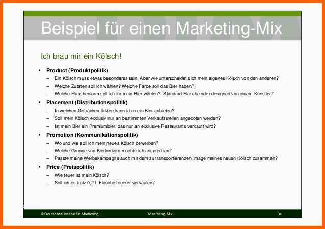 Sensationell Marketing Mix Definition Instrumente Beispiel 4 P 7p
