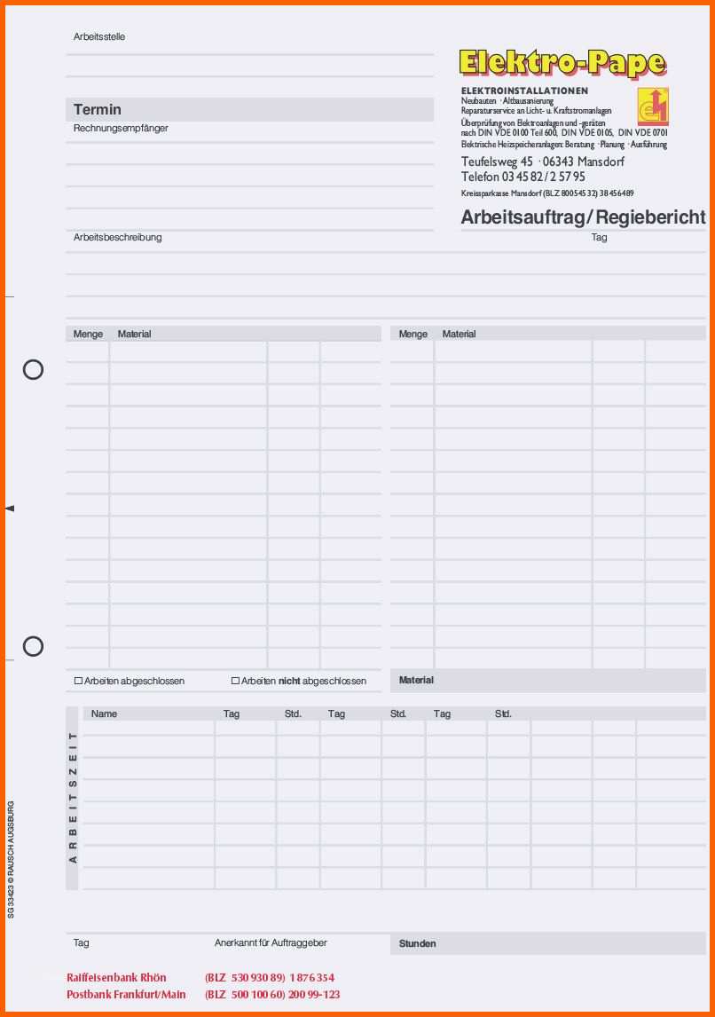 Sensationell Regiebericht Vorlage