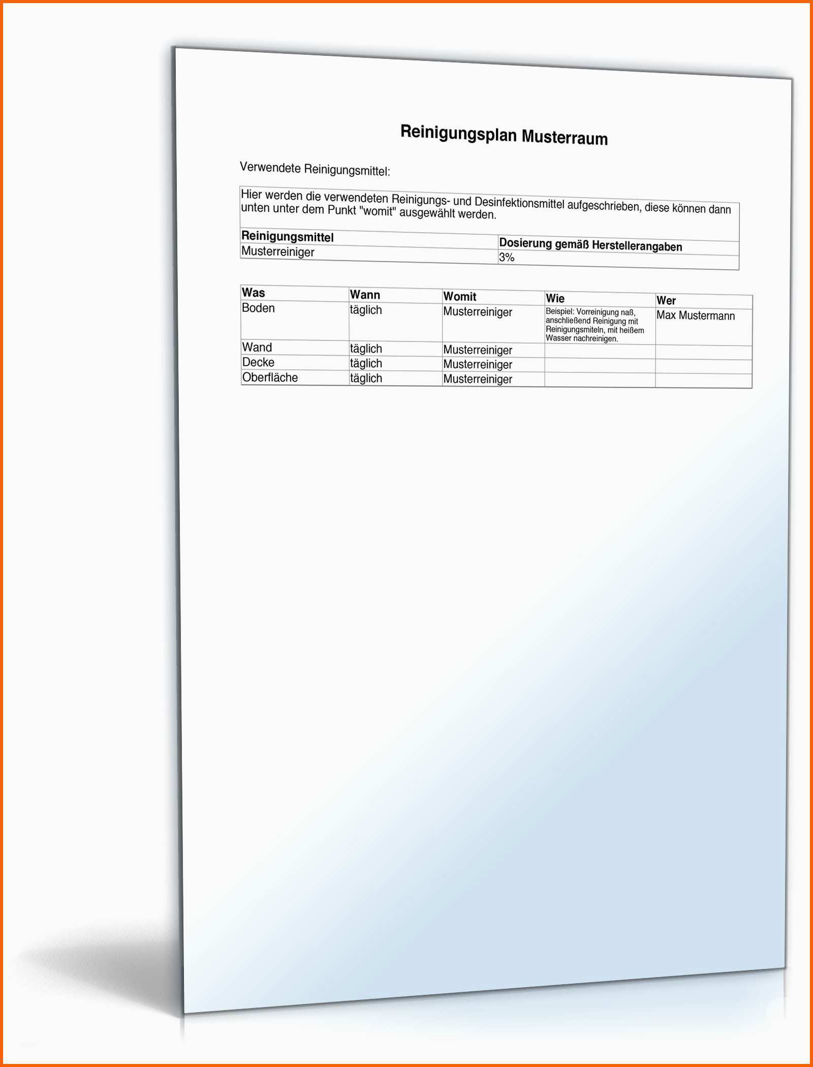 Sensationell Reinigungsplan Küche Vorlage Kostenlos – Various Vorlagen