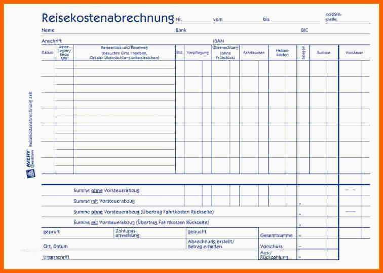 Sensationell Reisekostenabrechnung Vorlage Kostenlos Angenehm