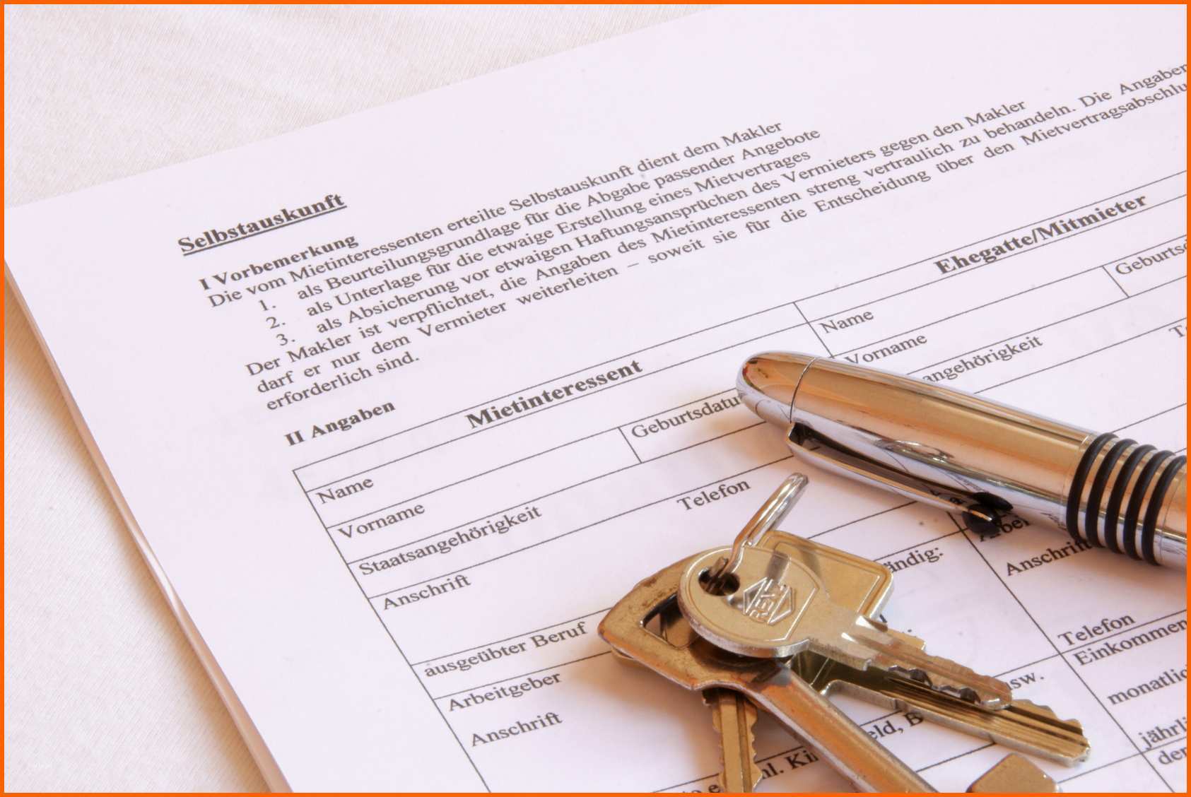 Sensationell Selbstauskunft formular 1 Sensationell Selbstauskunft formular