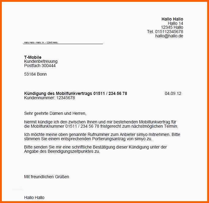 Sensationell Telekom Handyvertrag Kündigen Vorlage Word Schöne 44 Gut