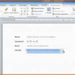 Sensationell Word 2010 formulare Erstellen