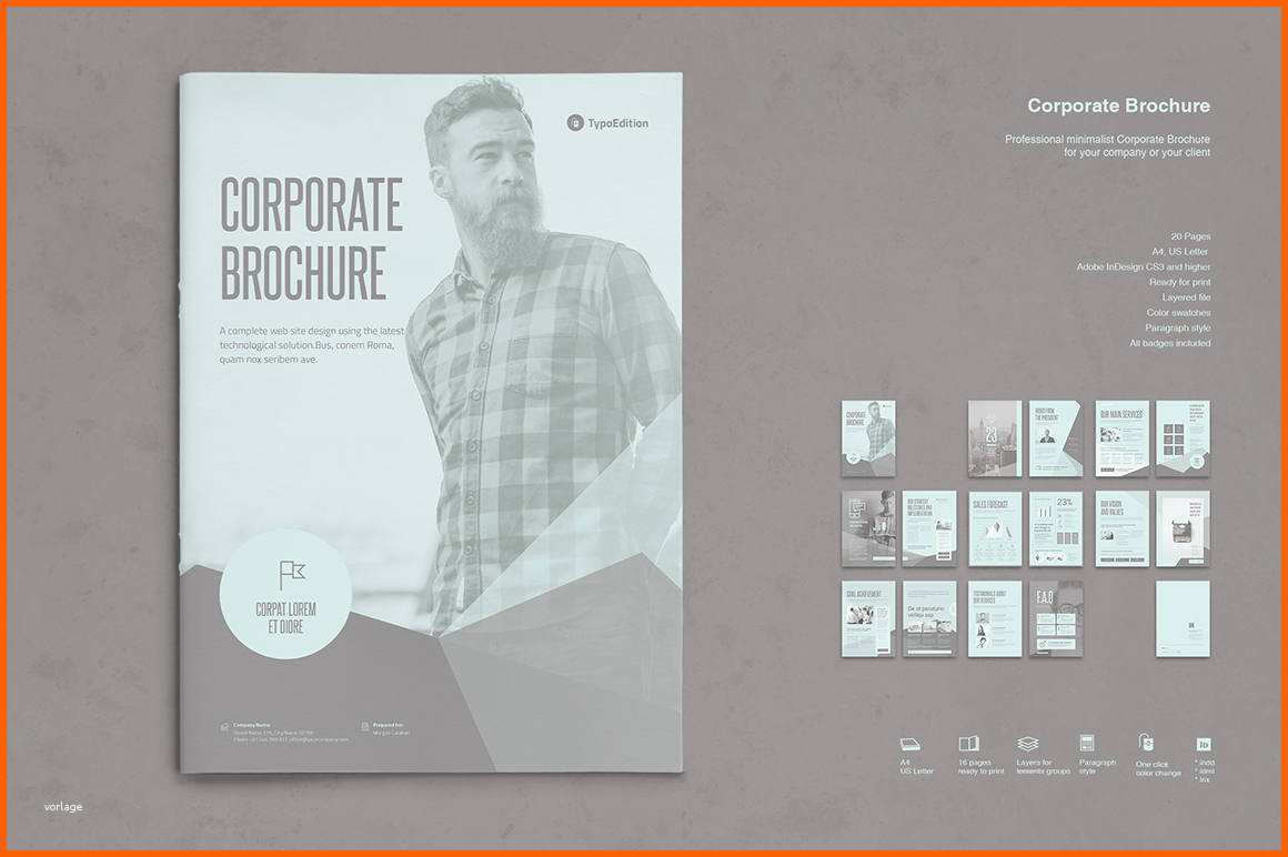 Spektakulär Business Broschüre Druckvorlage Indesign Vorlage