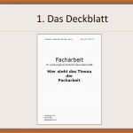 Spektakulär Deckblatt Facharbeit Facharbeit Deckblatt Vorlage Word