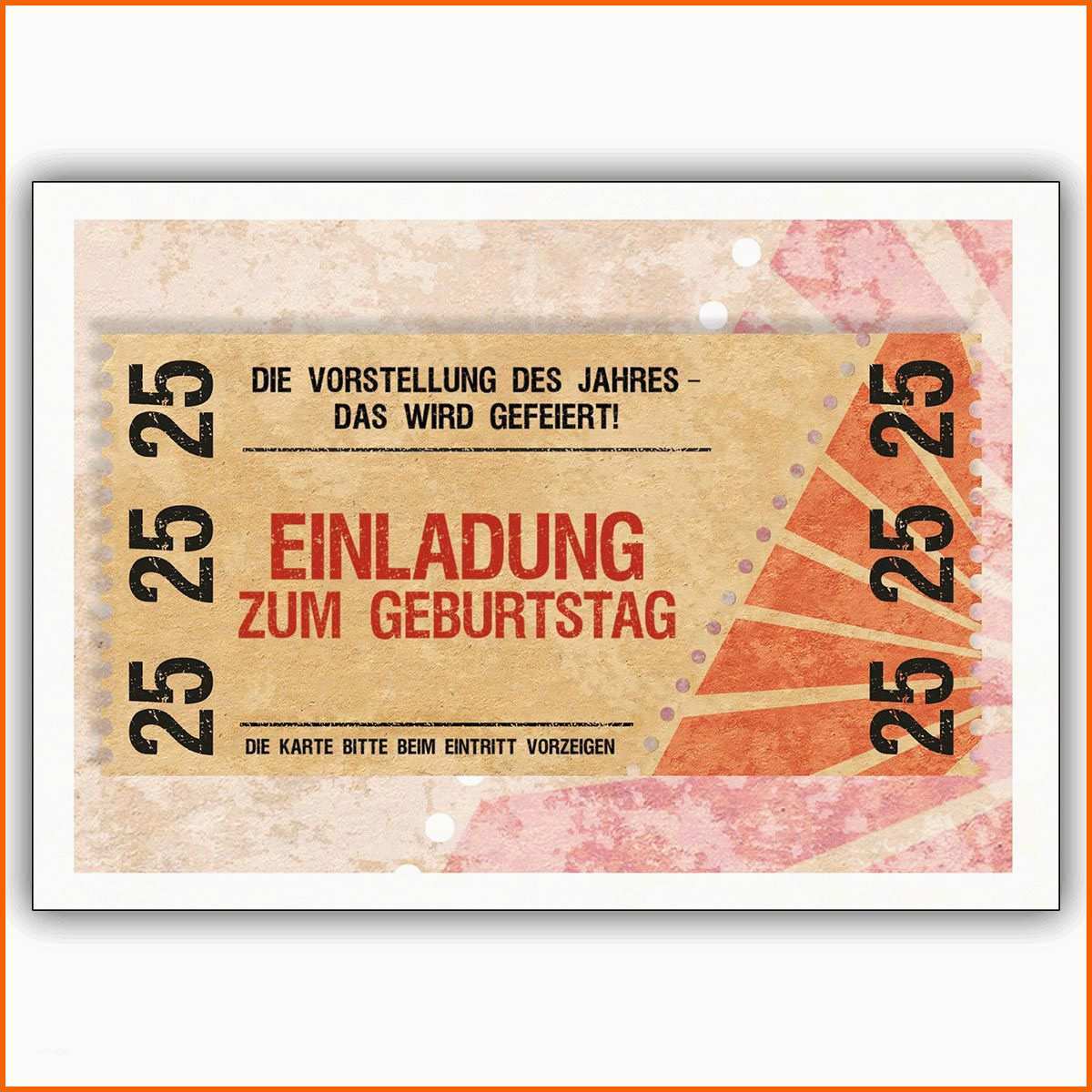Spektakulär Einladung 25 Geburtstag Vorlage