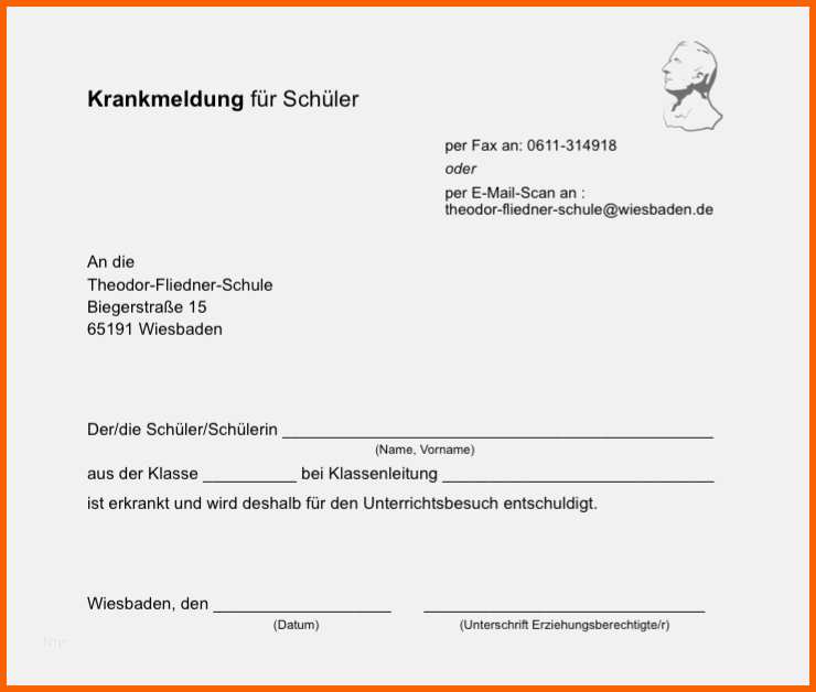Spektakulär Entschuldigung Berufsschule Vorlage Fabelhaft Krankmeldung