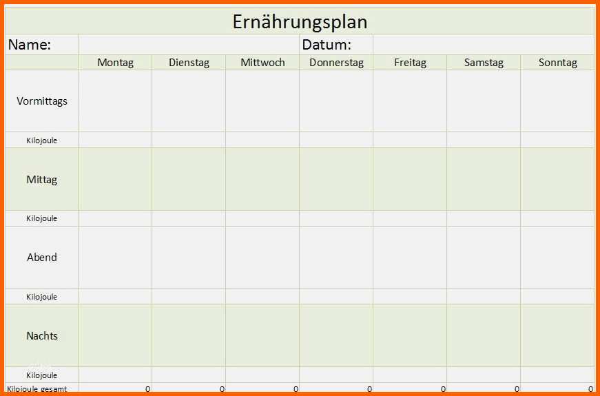 Spektakulär Ernährungstagebuch Vorlage Schönste Ernährungsplan Zum