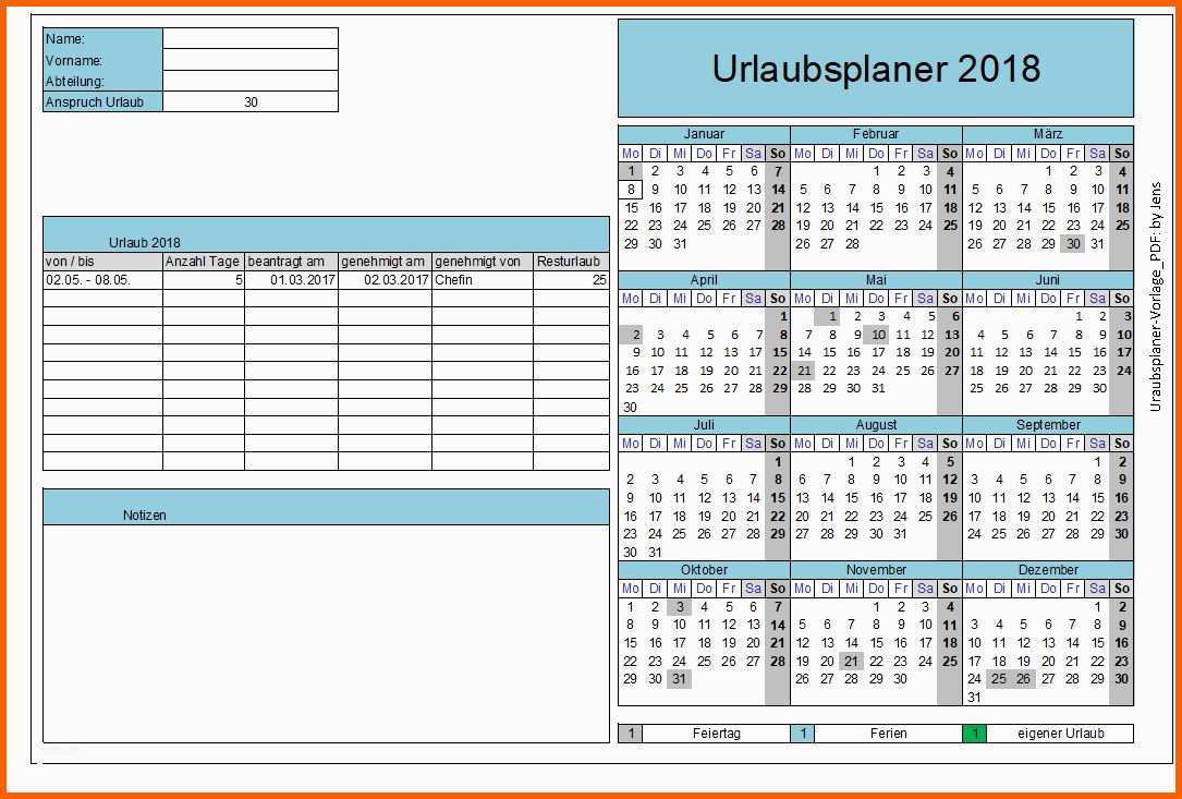 Spektakulär Excel Urlaubsplaner F R Vorlagen F R Word Excel