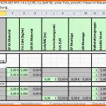 Spektakulär Excel Vorlage Kalkulationsposition