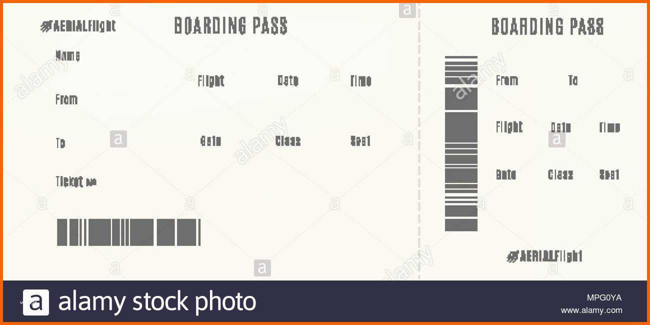 Spektakulär Flugzeug Boarding Pass Vorlage Leere Flugticket Vektor