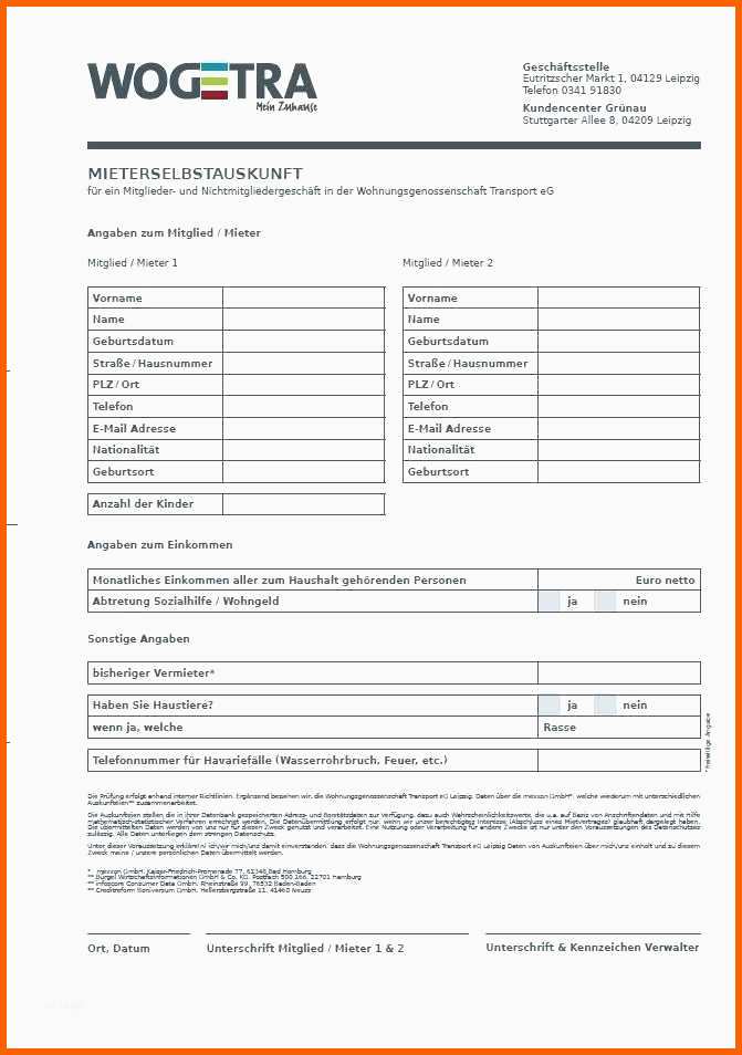 Spektakulär Mieterselbstauskunft Word Download by Tablet Desktop