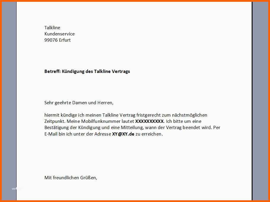 Spektakulär Mietkündigung Vorlage