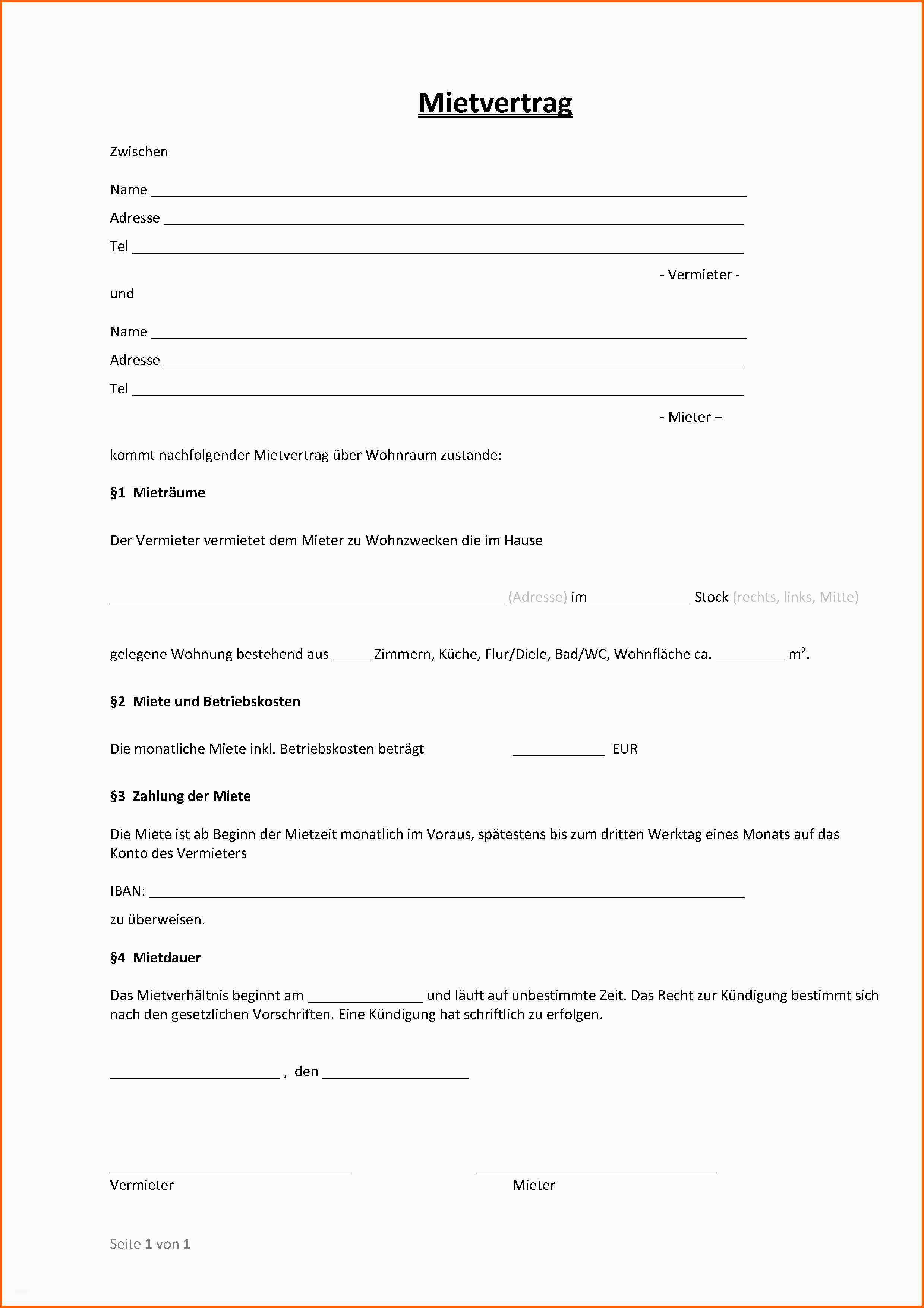 Spektakulär Mietvertrag Muster Und Vorlagen Zum Download – Vorlagen 365