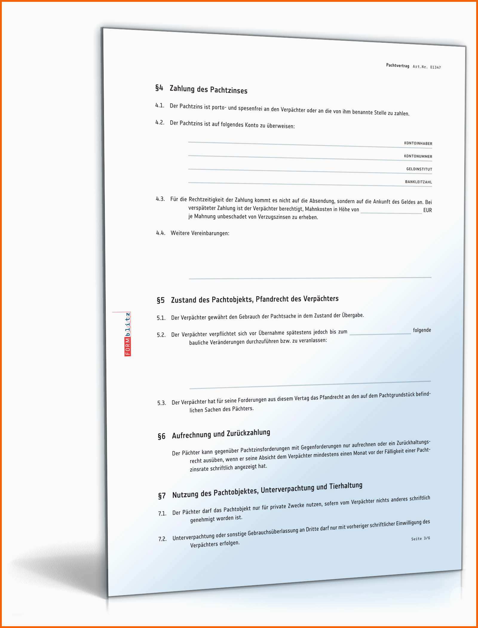 Spektakulär Pachtvertrag Grundstück Rechtssicheres Muster Zum Download