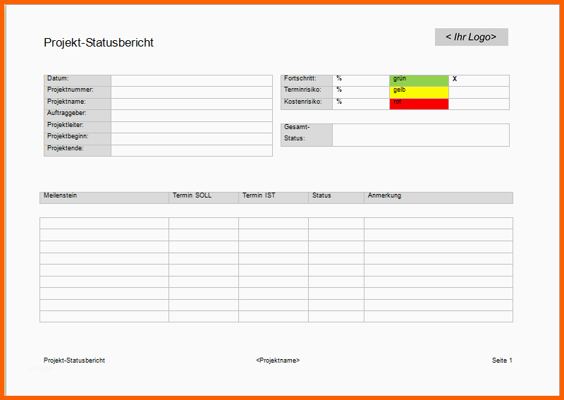 Spektakulär Projektmanagement24 Blog Projekt Statusbericht In Word