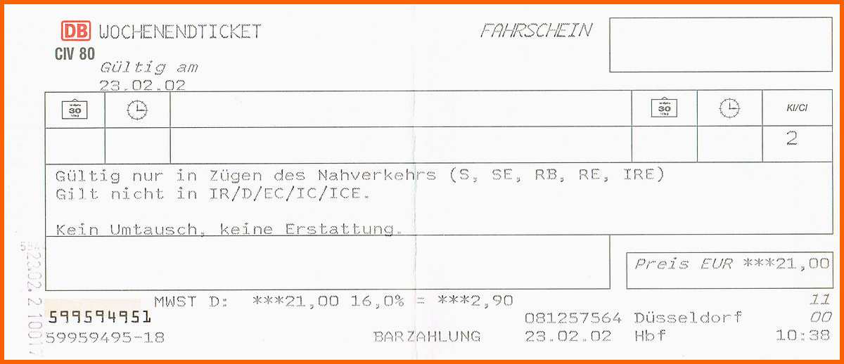 Schönes Wochenende Ticket