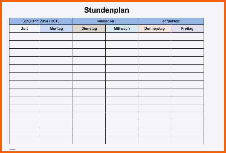 Spektakulär Stundenplan Uni Vorlage